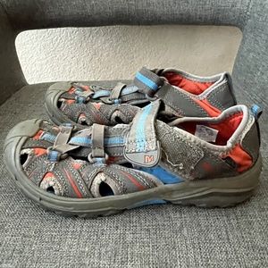 Merrell Kids Hydro Outdoor Sandals Gray Blue Orange Size 1 SB03